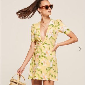 Reformation Calais Wrap Mini Dress Hawaiian Floral